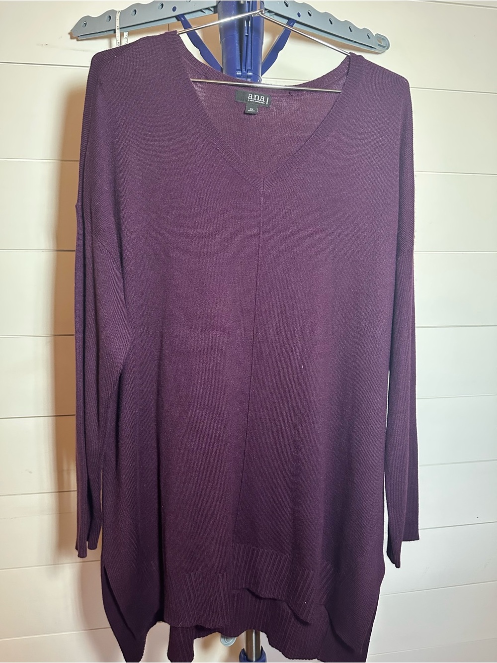 #155 Ana Plum V-Neck Long Sleeve Women's Sweater